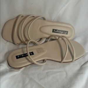 Women's Beige Strappy Sandals